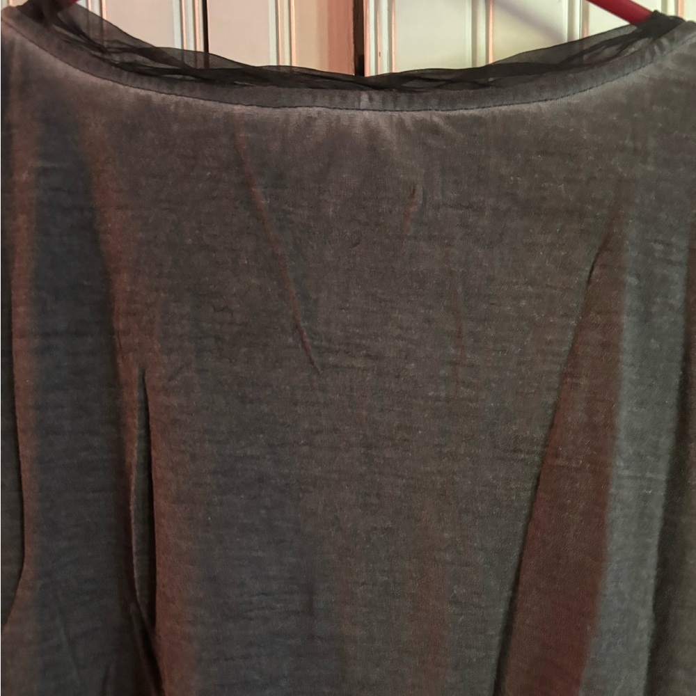 Soft Surroundings Gray Ruched Blouse - Picture 7 of 12